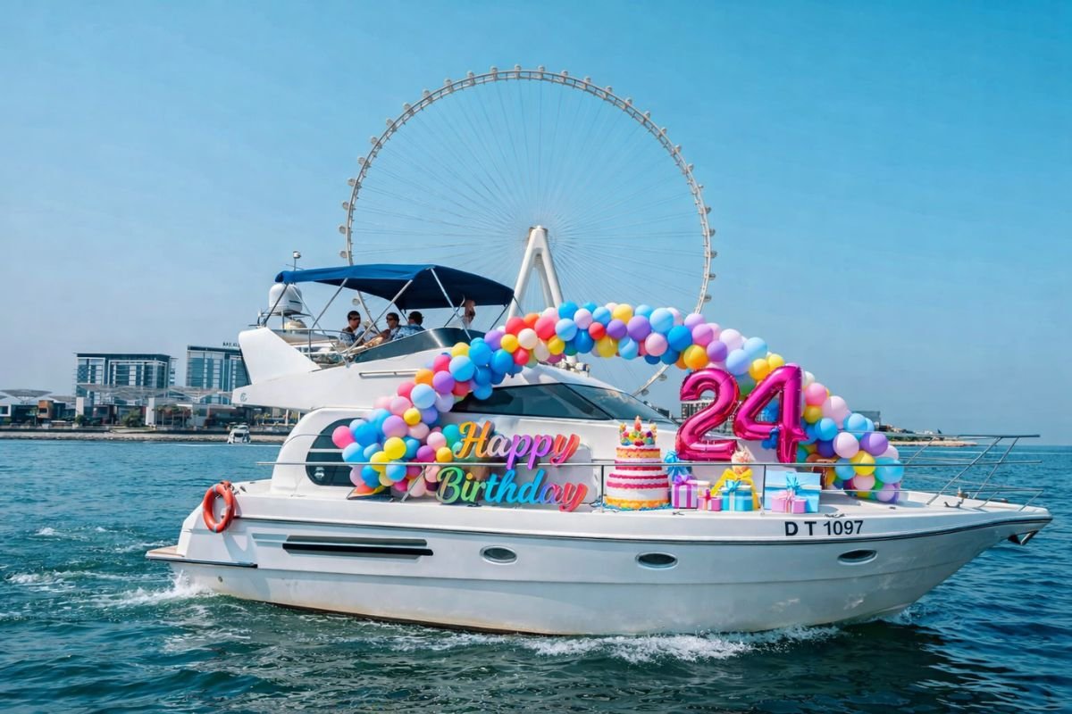 Luxury yacht wedding scene in Abu Dhabi