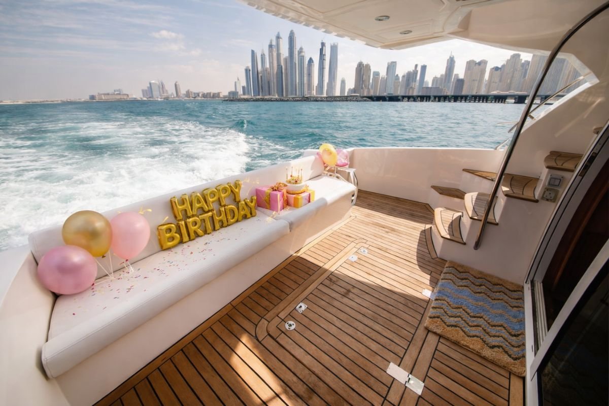 Wedding backdrop arrangement on houseboat in Abu Dhabi