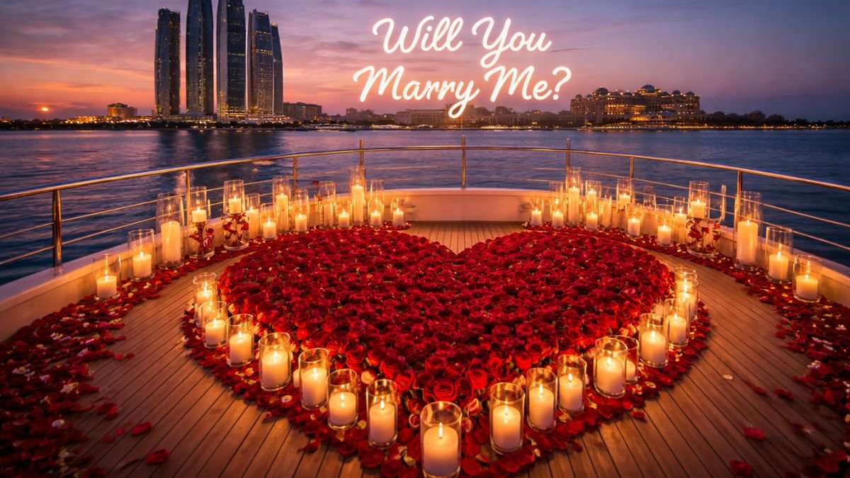 romantic yacht proposal Abu Dhabi